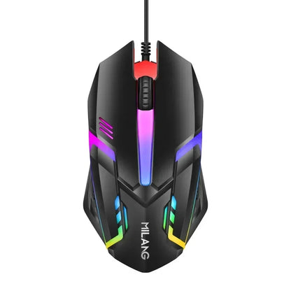 RGB Gaming Keyboard and Mouse Kit Backlit USB Wired Computer Keyboard and Mouse Combo 104 Keycaps for Pc Gamer Laptop